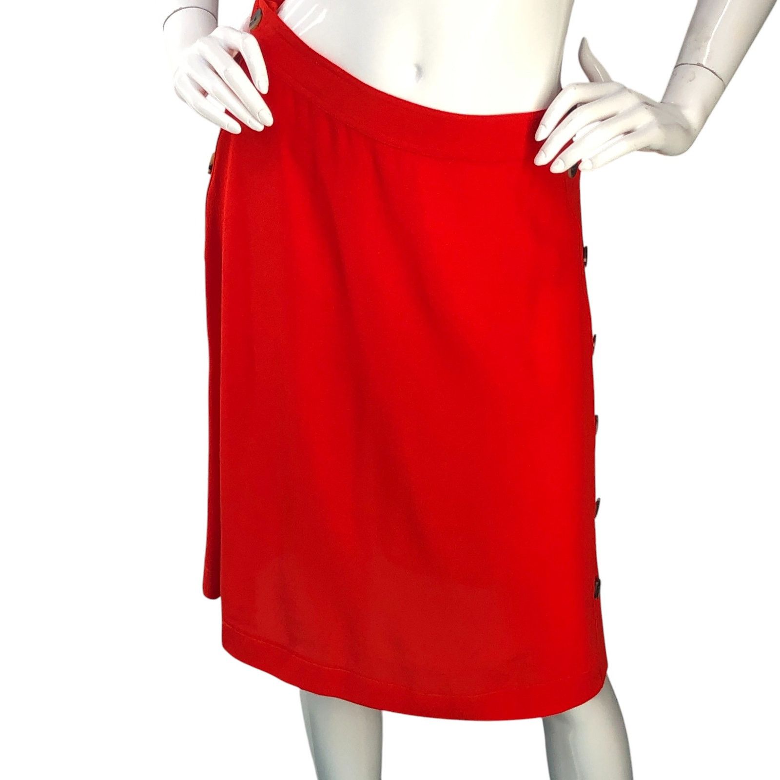 Madewell Madewell Size 0 Skirt Side Buttons Knee Length Viscose Red Size 25" / US 0 / IT 36 - 10 Thumbnail