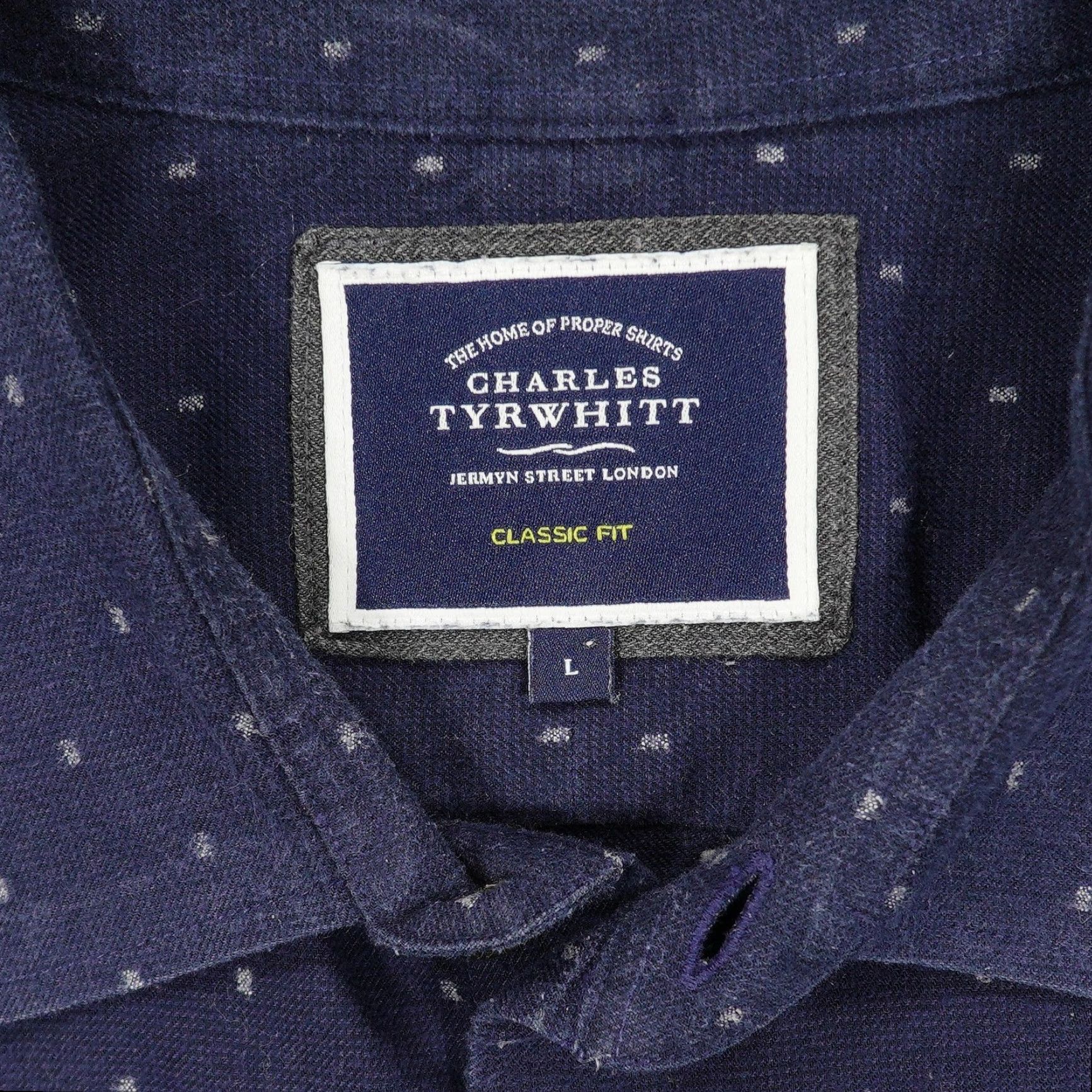 Charles Tyrwhitt Charles Tyrwhitt Button-Down Shirt Mens Large Navy Blue Classic Fit Micro Dot Size US L / EU 52-54 / 3 - 3 Thumbnail