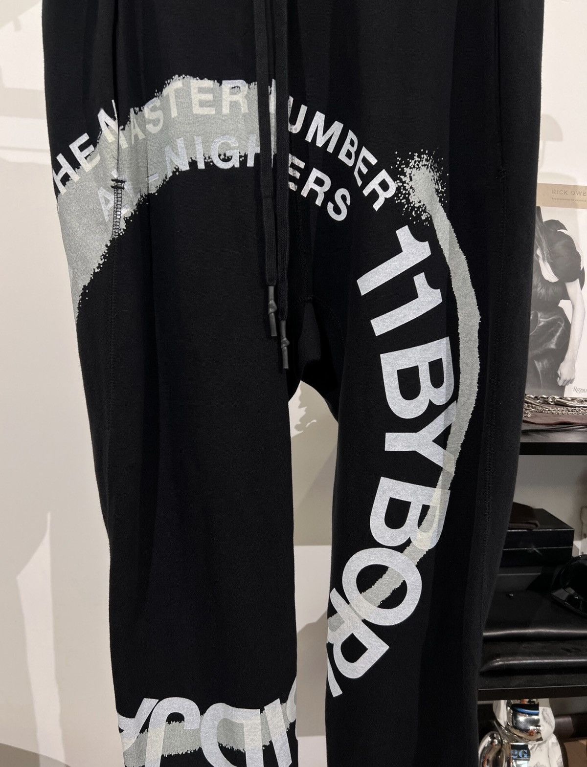 11 By Boris Bidjan Saberi 11ByBBS Lettering Print Tapered Track Pants Size US 33 - 3 Thumbnail