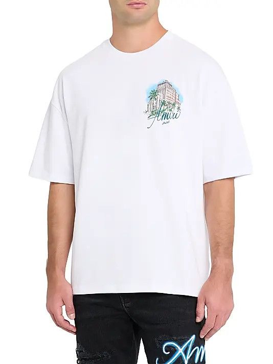Amiri os11x1225 Hotel Oversized T-Shirt in White Size US S / EU 44-46 / 1 - 3 Thumbnail