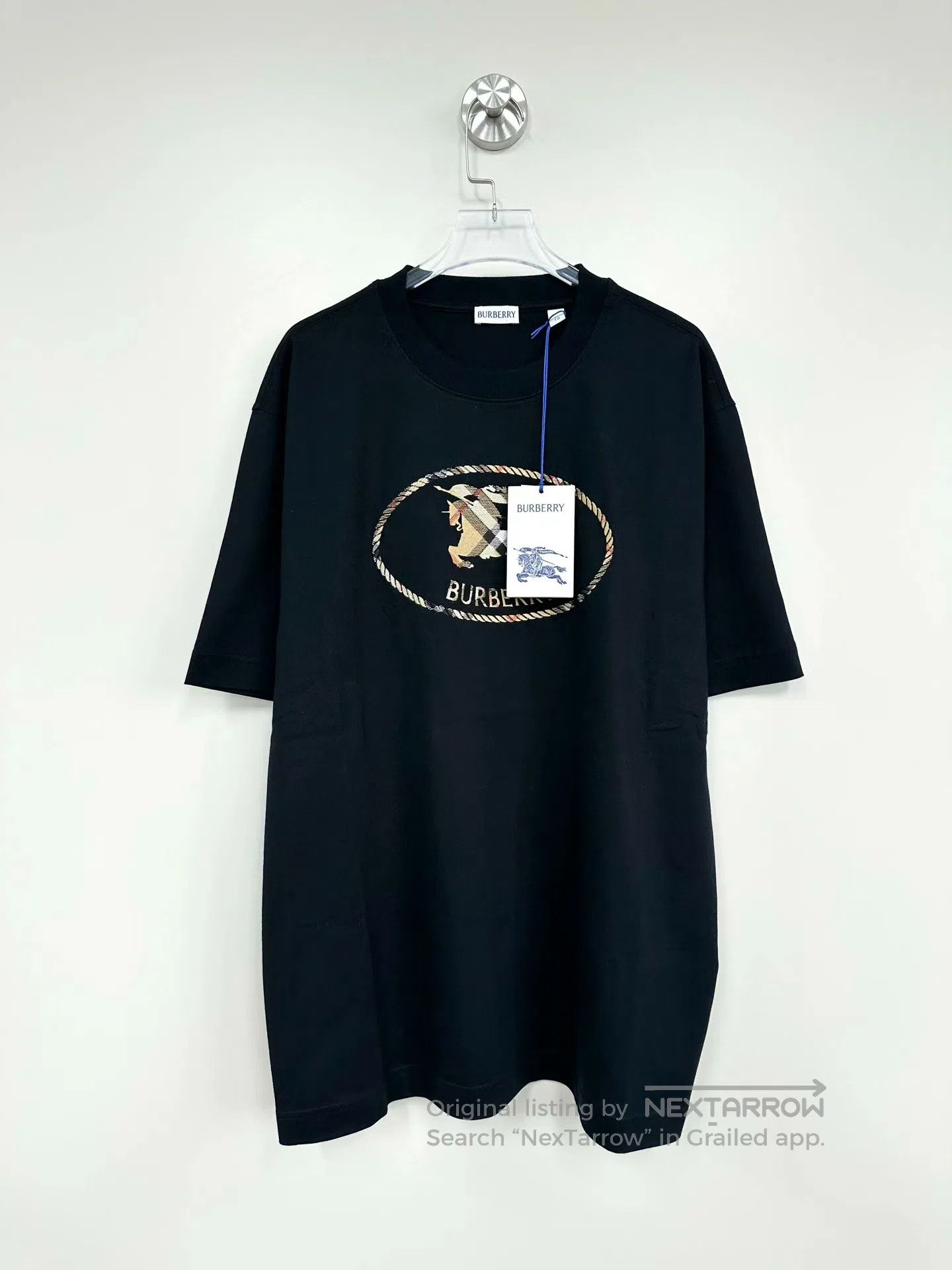 Burberry Burberry Black Plaid Warhorse Logo Short Sleeve| Size US XL / EU 56 / 4 - 1 Thumbnail