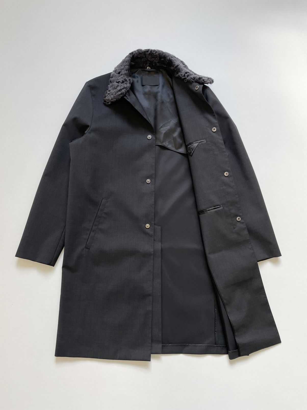Prada A/W 13 Astrakhan Fur Collar Mac Jacket Size US L / EU 52-54 / 3 - 12 Thumbnail