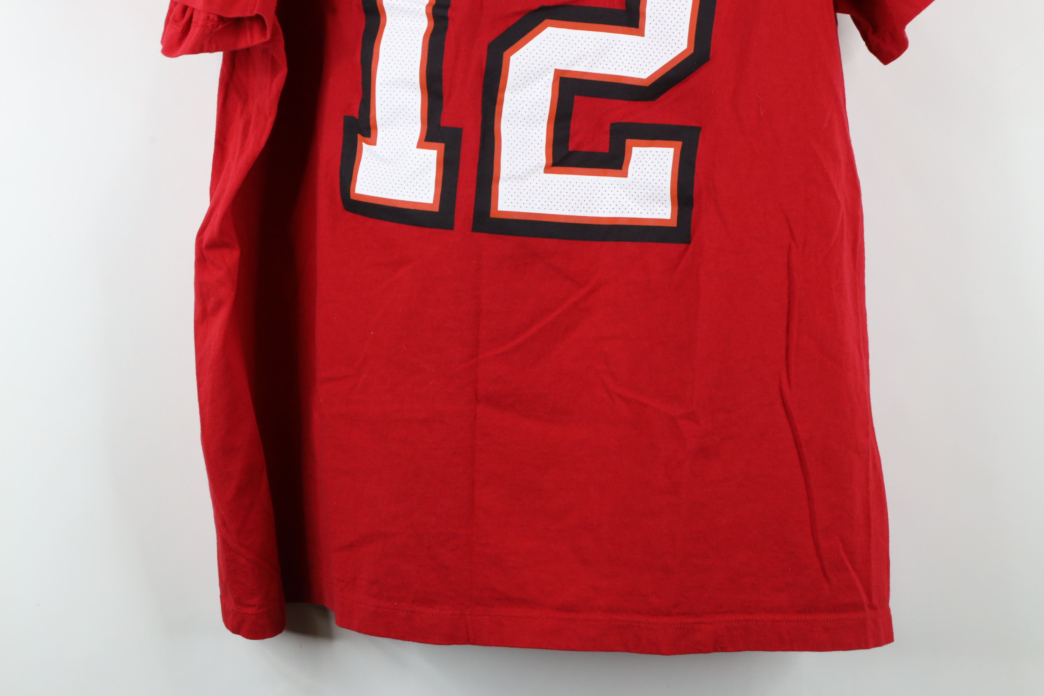 Nike × Vintage Nike Tom Brady Tampa Bay Buccaneers Football T-Shirt Red #12 Size US XXL / EU 58 / 5 - 13 Thumbnail