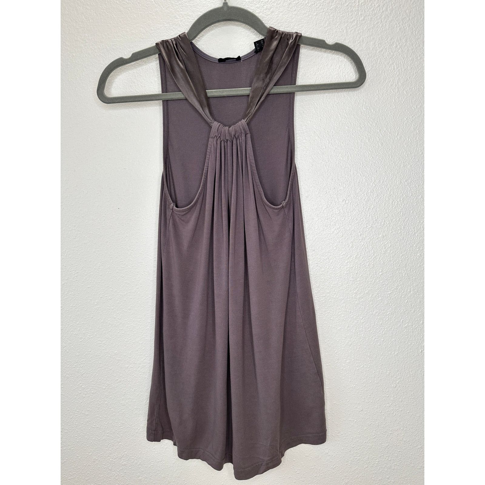 Esprit Esprit Gray Satin Strap Racer Front Flowy Tank Top Size M / US 6-8 / IT 42-44 - 3 Thumbnail