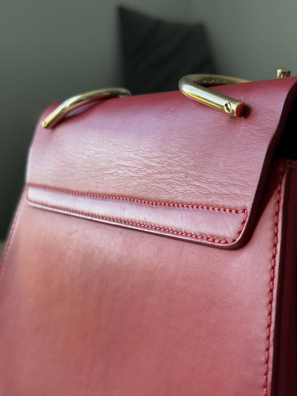 Chloe Chloe Leather Drew Bag Red Size ONE SIZE - 9 Thumbnail