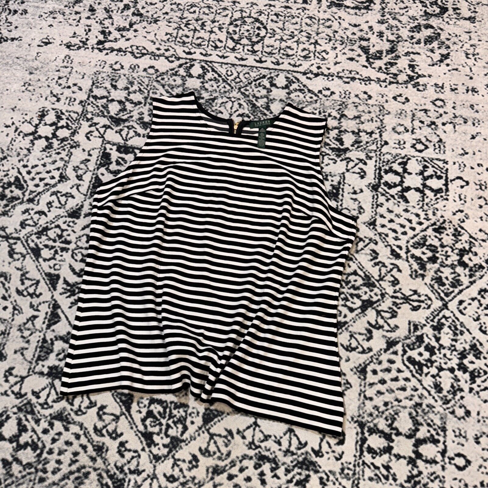 Ralph Lauren × Vintage Ralph Lauren White Black Viscose Striped Top Blouse Size 2XL Size US XXL / EU 58 / 5 - 2 Thumbnail