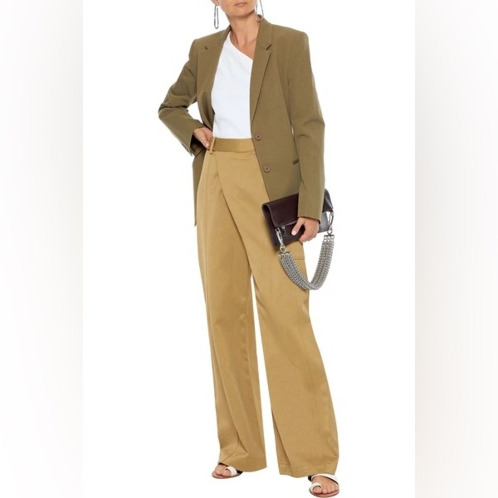 Helmut Lang HELMUT LANG Resin Rider Blazer in Green Sage Sz. 2 NWOT Size XS / US 0-2 / IT 36-38 - 1 Thumbnail