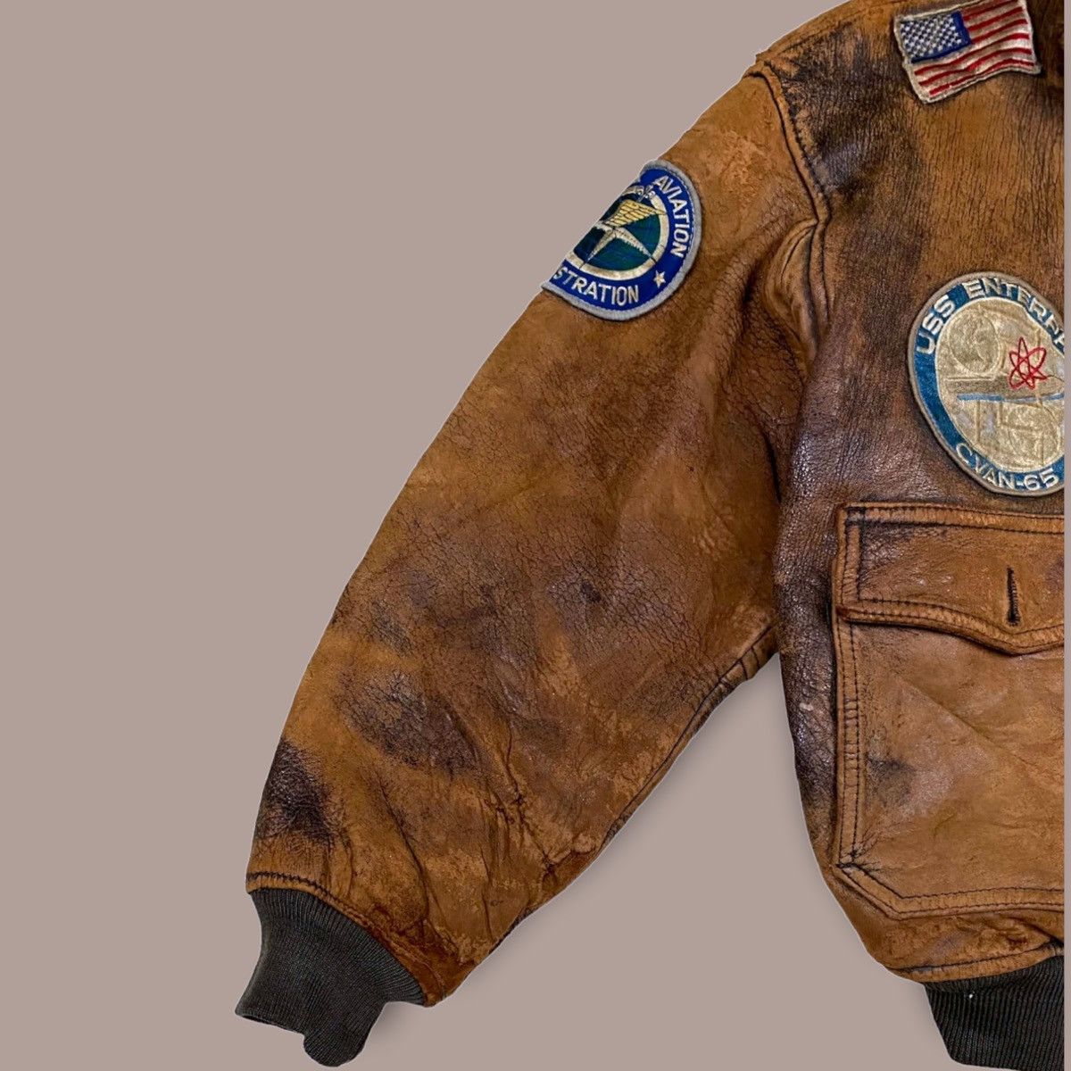 Avirex Vintage 80s Avirex G-1 Flight USA Leather Jacket Size US L / EU 52-54 / 3 - 8 Thumbnail