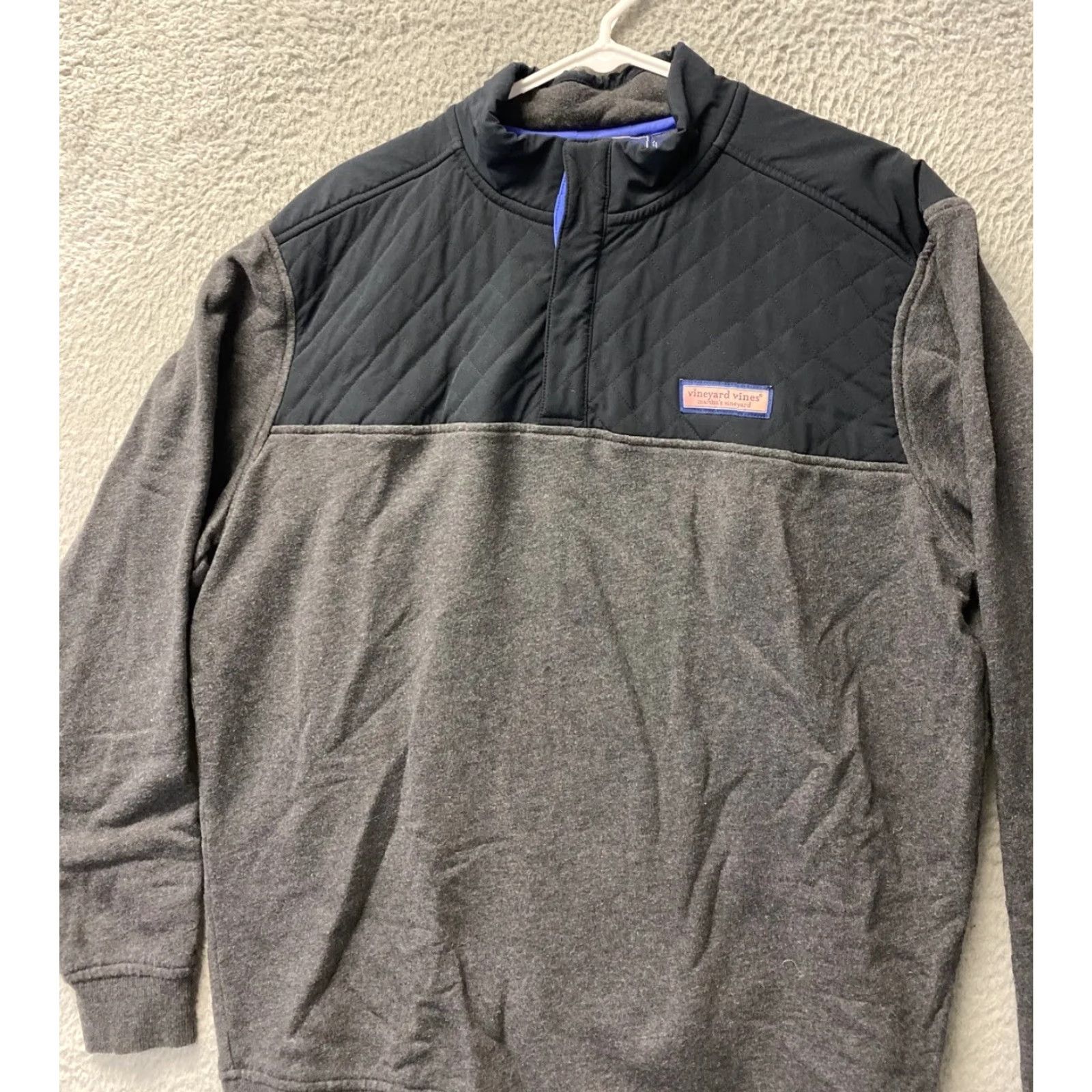 Vineyard Vines VINEYARD VINES Sweater Men Medium Gray Pullover Fleece 1/4 Zip Casual Logo Regular Fit Mens Size US M / EU 48-50 / 2 - 7 Thumbnail