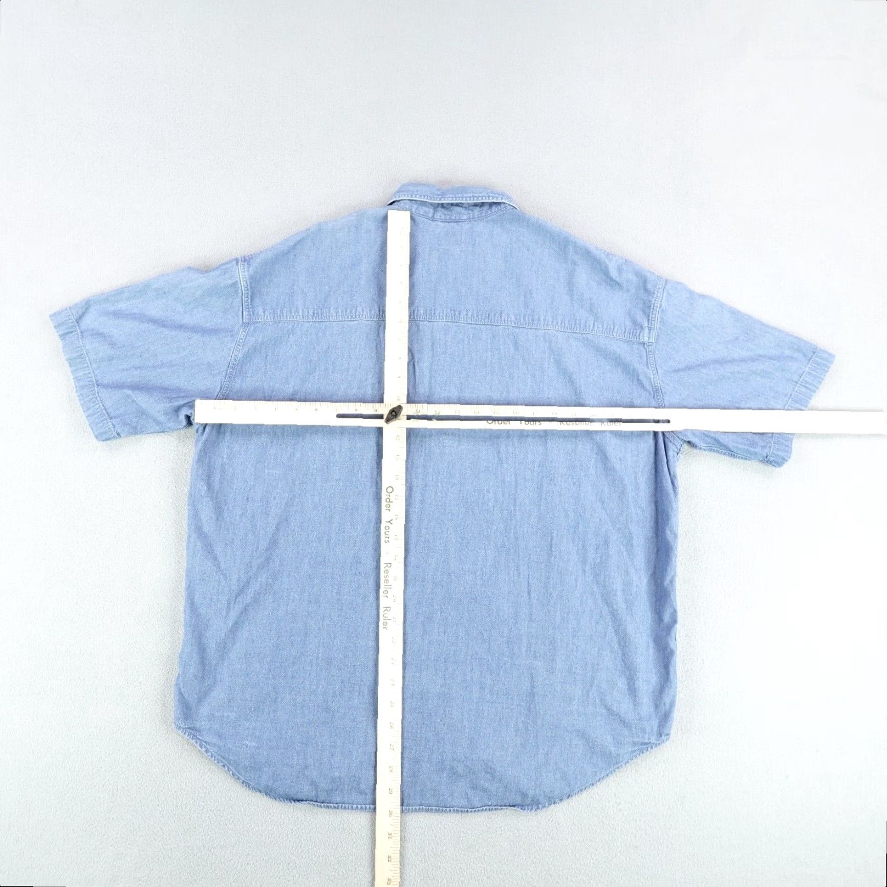 Levi's VINTAGE Levi's Shirt Mens M Blue Chambray Button-Up Workwear Embroidered Oversized Pockets 90s Mens Size US M / EU 48-50 / 2 - 7 Thumbnail