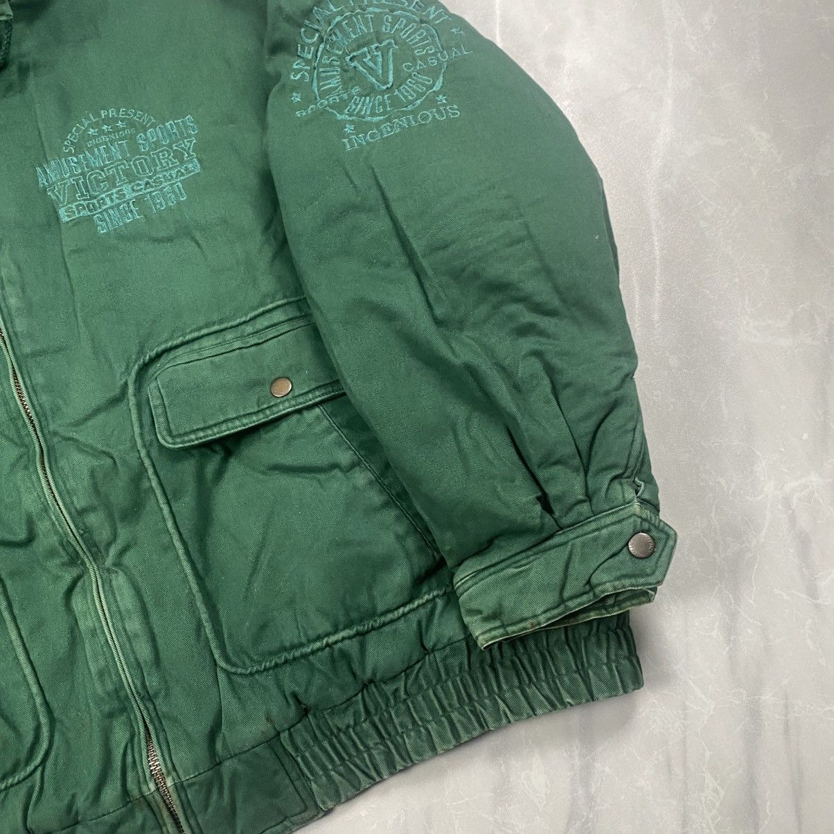 Japanese Brand Vintage 90s Whsky Jack Wide Boxy Hooded Bomber Size US XXL / EU 58 / 5 - 3 Thumbnail