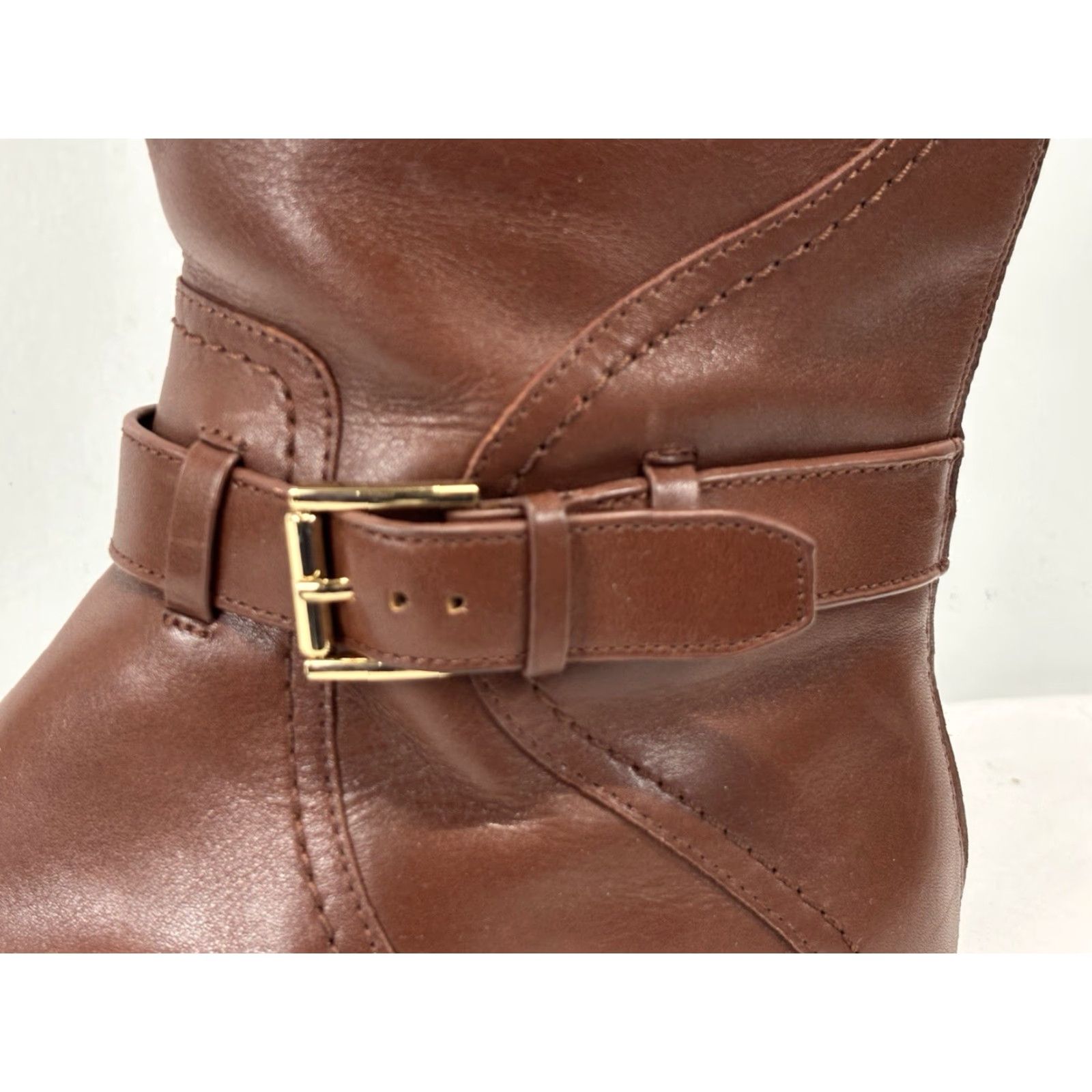 Tory Burch TORY BURCH Riding Boot Brown Leather Knee High 8.5 M Women Logo Side Zip Leather Lining Classic Leather Outsole Size US 8.5 / IT 38.5 - 6 Thumbnail