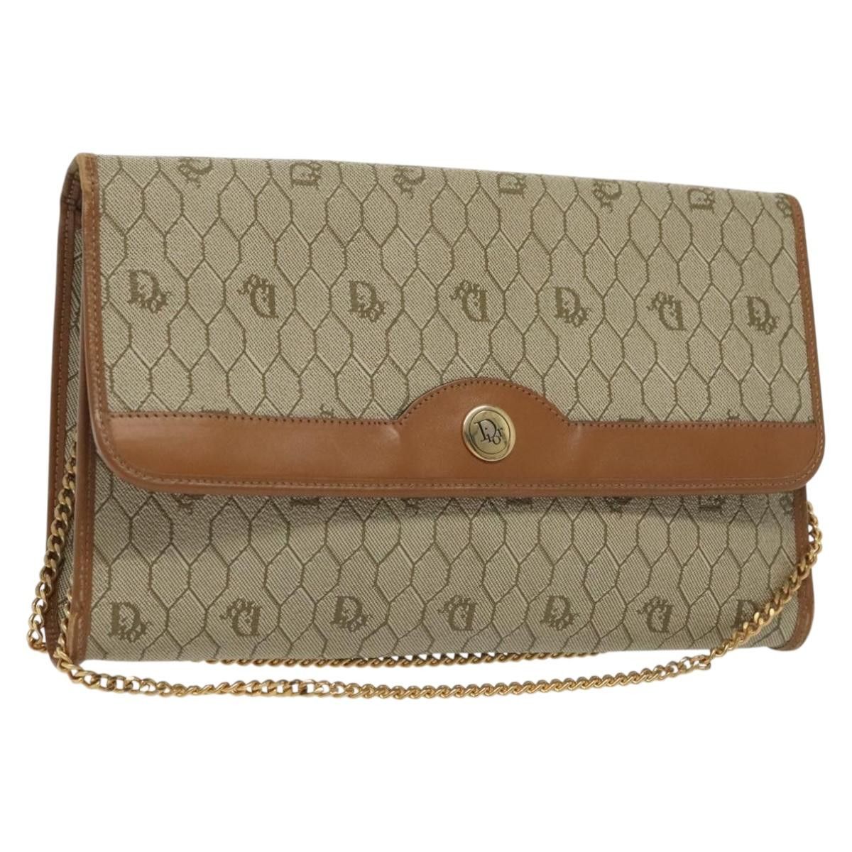 Dior DIOR Honeycomb Canvas Chain Shoulder Bag Pvc Beige Gold Size ONE SIZE - 1 Thumbnail