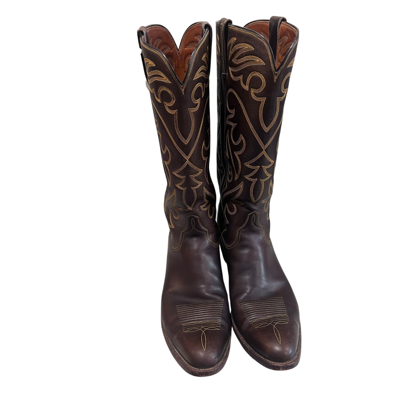 Lucchese Vintage Lucchese Mens 12 Espresso Smooth Boots Round Toe USA Size US 12 / IT 42 - 13 Thumbnail