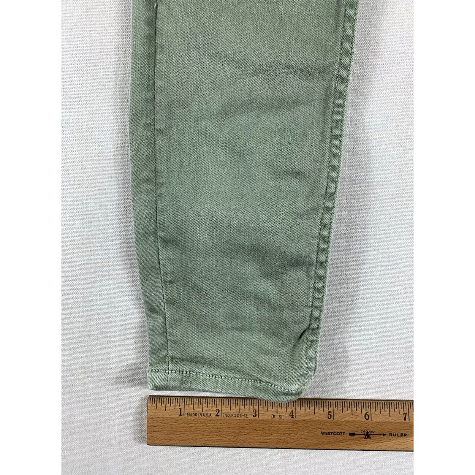 Free People Free People Jeans Women size 26 Green Distressed Skinny 61855-16515125 Denim 5-Pocket Rise Mid Inseam 25 Belt Loops OO Size 26" / US 2 / IT 38 - 3 Thumbnail