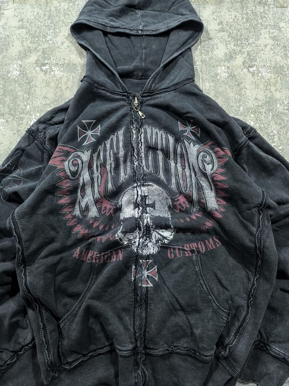 Affliction vtg affliction double sided 2XL hoodie Size US XXL / EU 58 / 5 - 4 Thumbnail