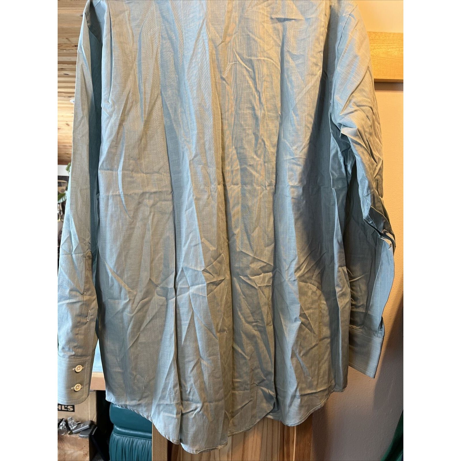 Burberry Burberry Men’s 16.5 34 Green Grey LS Button Up Cotton Shirt Size US L / EU 52-54 / 3 - 14 Thumbnail