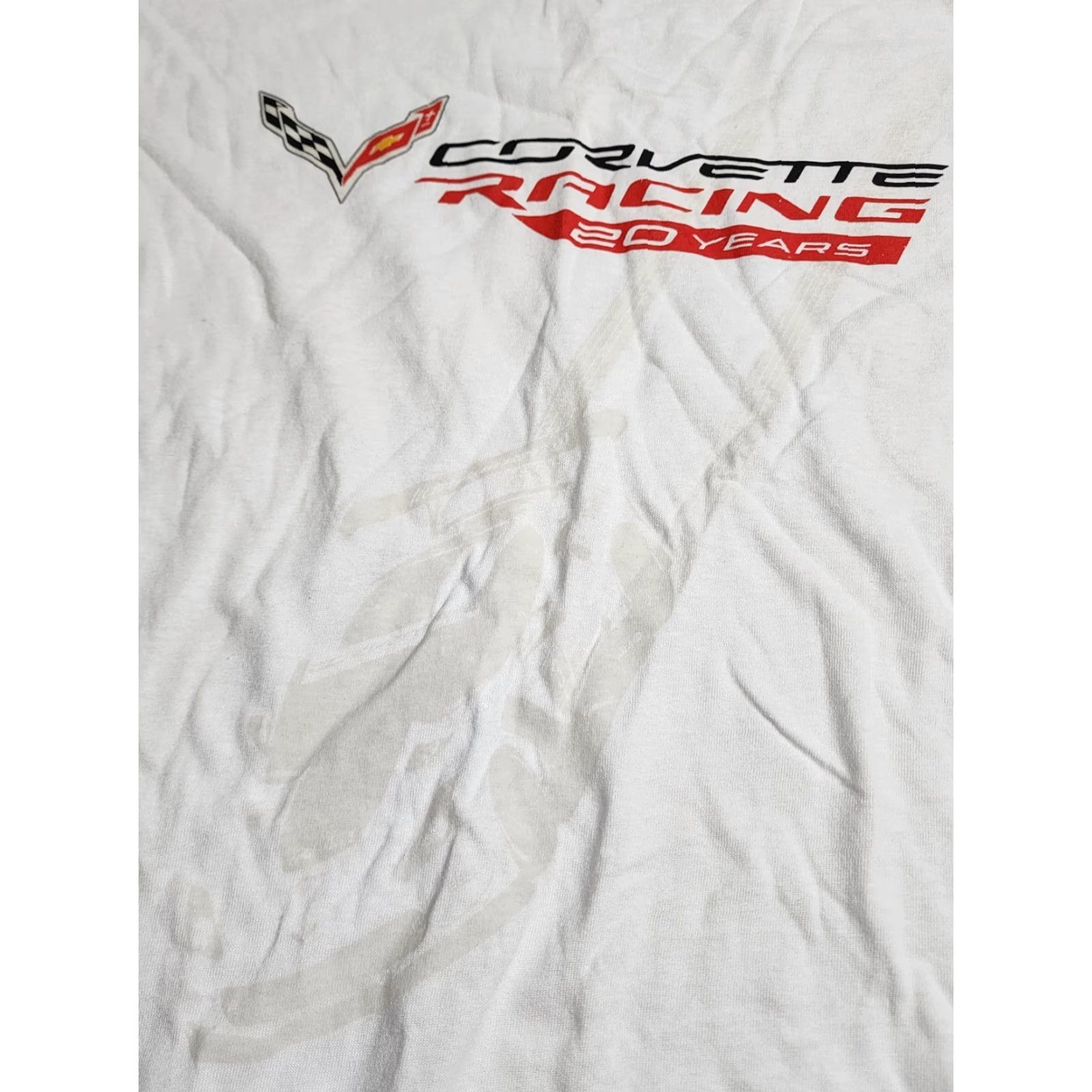 Port & Company Corvette Racing 20 Years Commemorative Licensed Promo Shirt - Adult XL White Mens Size US XL / EU 56 / 4 - 2 Thumbnail