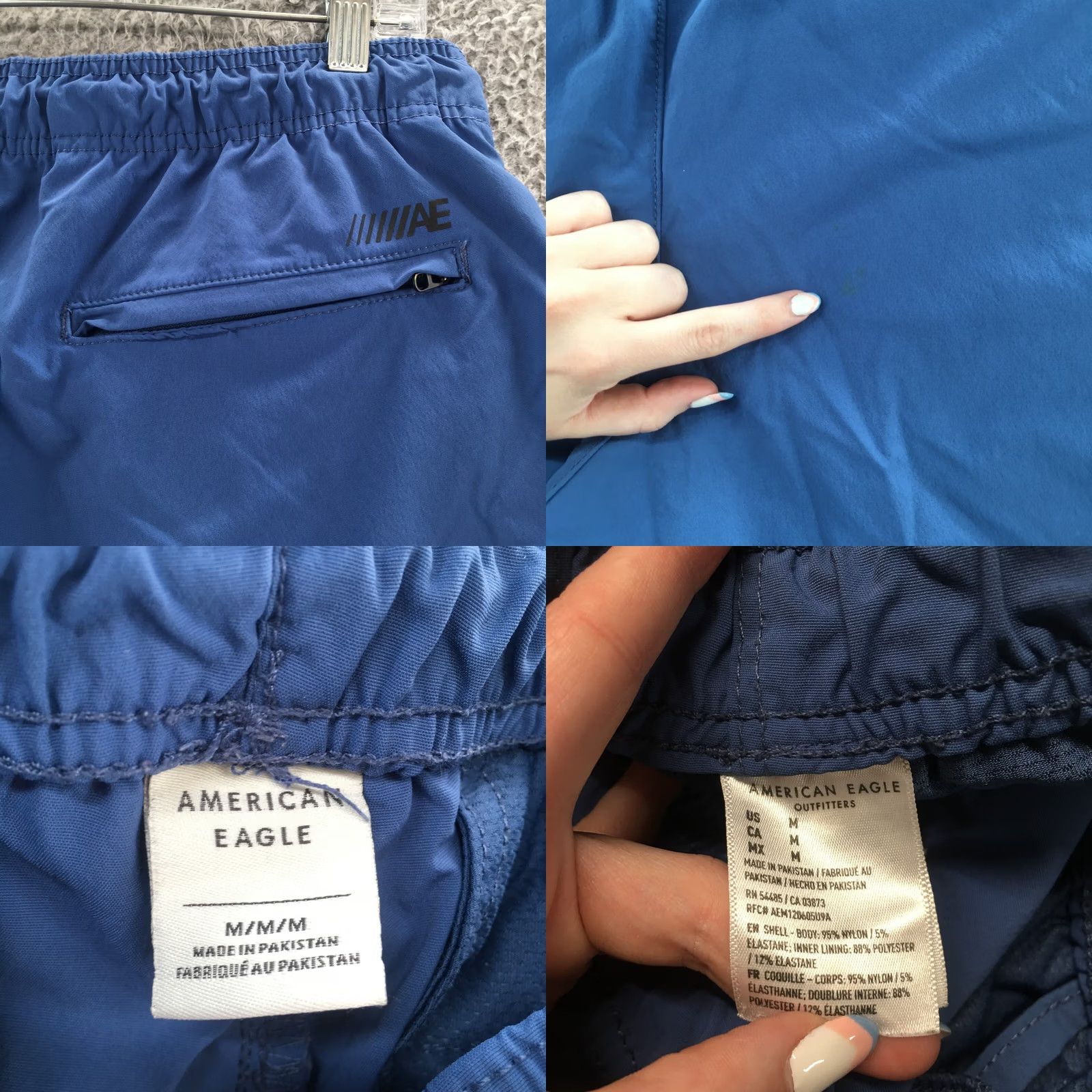 American Eagle Outfitters American Eagle Board Shorts Men Medium Blue High Rise Drawstring Size US 31 - 10 Thumbnail