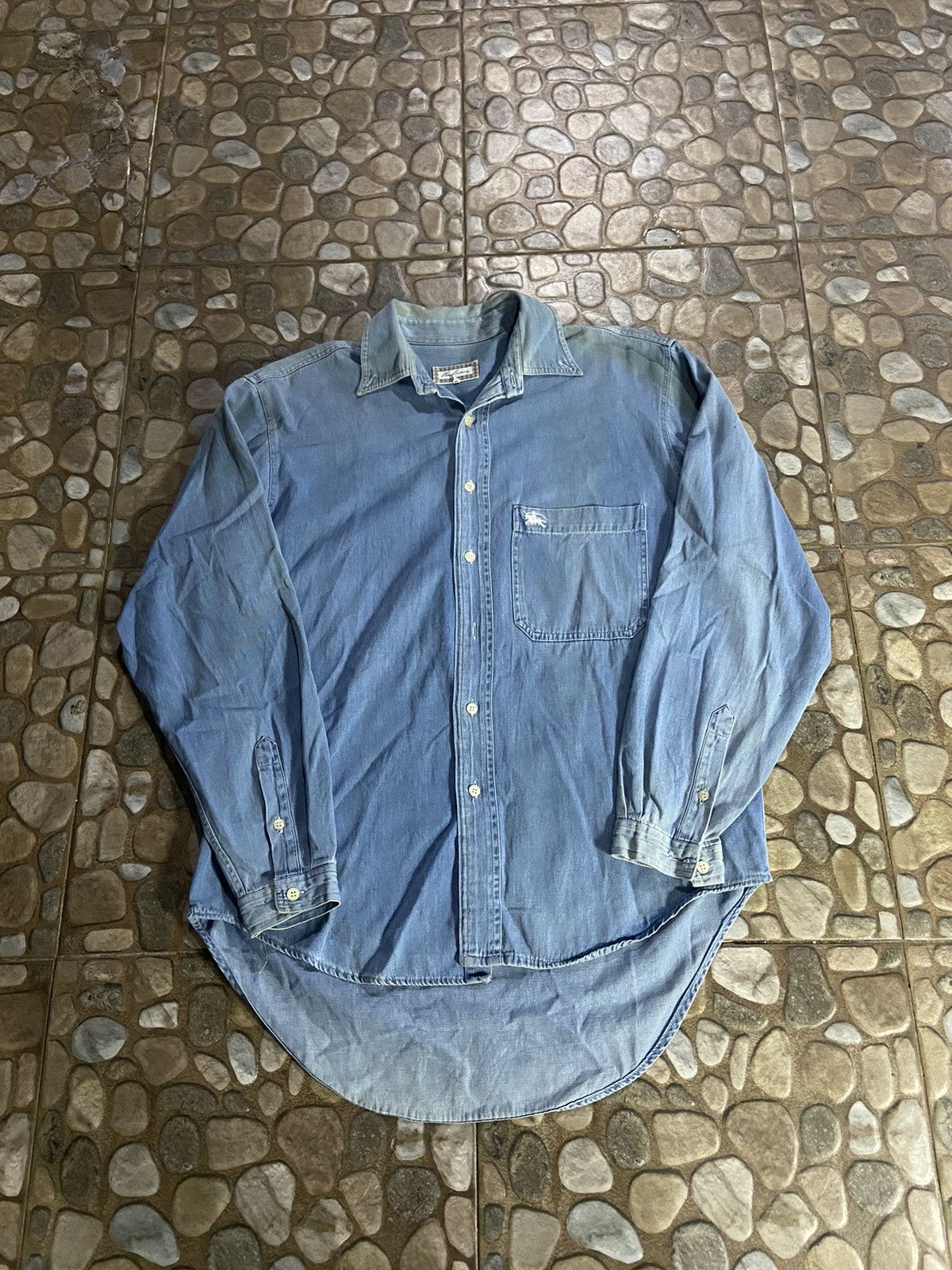 Burberry VTG over size Burberry long shirt denim Size US L / EU 52-54 / 3 - 1 Thumbnail