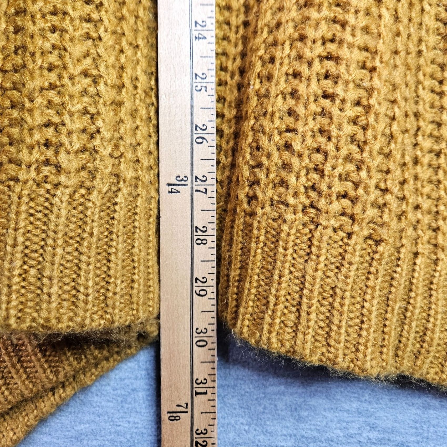 Vintage Pilcro By Anthropologie Women's Devenne Pointelle Chunky Knit Sweater XL Cardigan Knit Yellow Regular Long Sleeve Size XL / US 12-14 / IT 48-50 - 3 Thumbnail