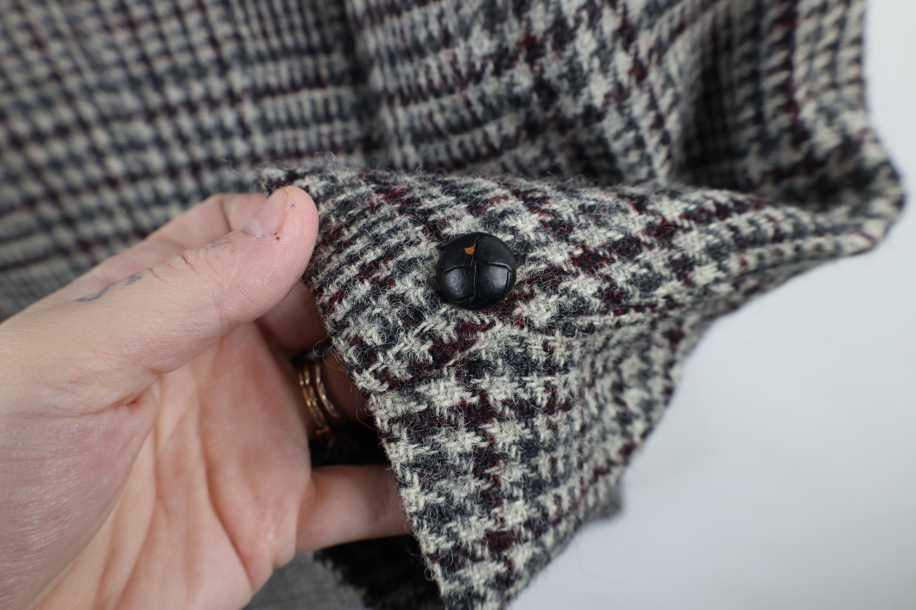 Vintage Vintage 70s Rockabilly Tweed Houndstooth Sport Coat Jacket Size US XL / EU 56 / 4 - 4 Thumbnail