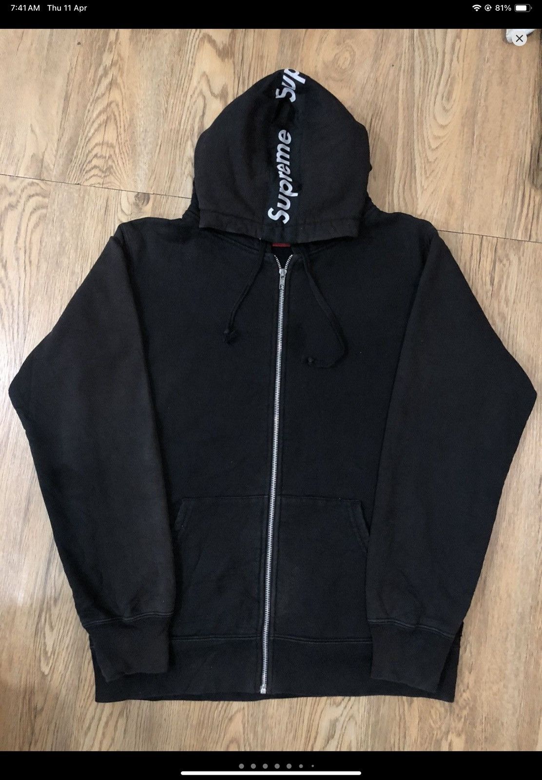 image of 2000’S Supreme Zipper Hoodie in Black, Men's (Size Medium)