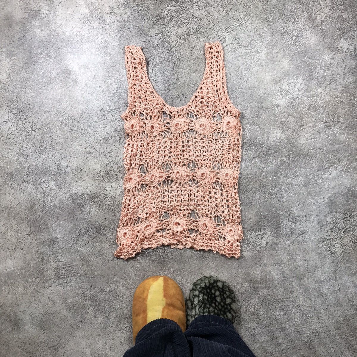 Vintage Vintage Y2K Knit Tank Top Crochet Grunge Oversized Washed M Size M / US 6-8 / IT 42-44 - 1 Thumbnail
