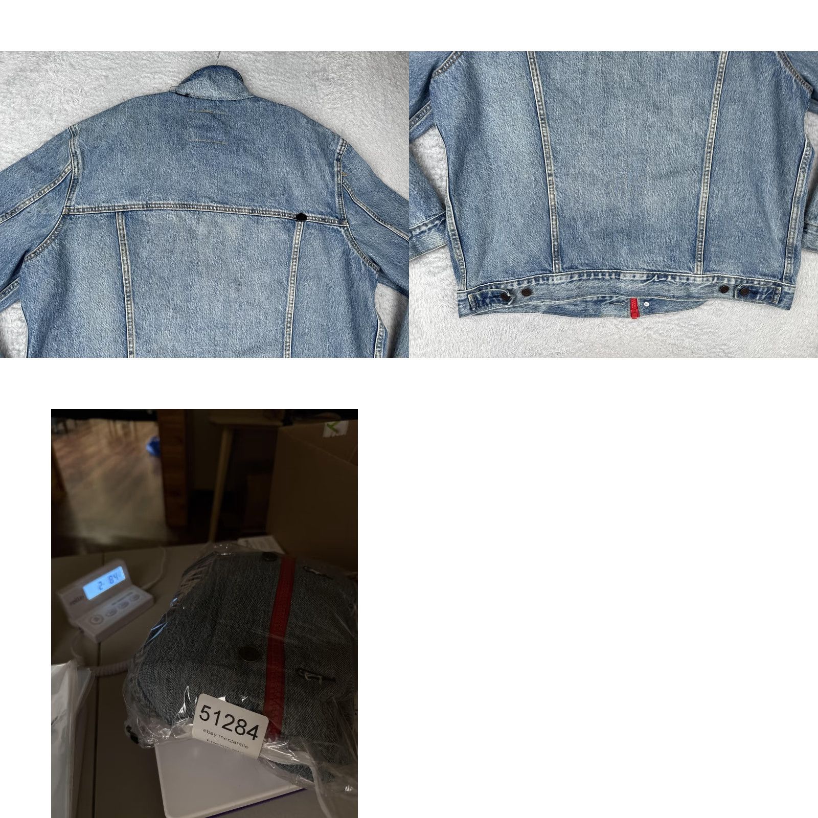 Levi's VINTAGE Levi's Premium Denim Jacket Mens 2XL Blue Trucker Zip Light Wash Distressed, Full Zip, Pockets, Collared, Regular Fit, Jacket Size US XXL / EU 58 / 5 - 9 Thumbnail