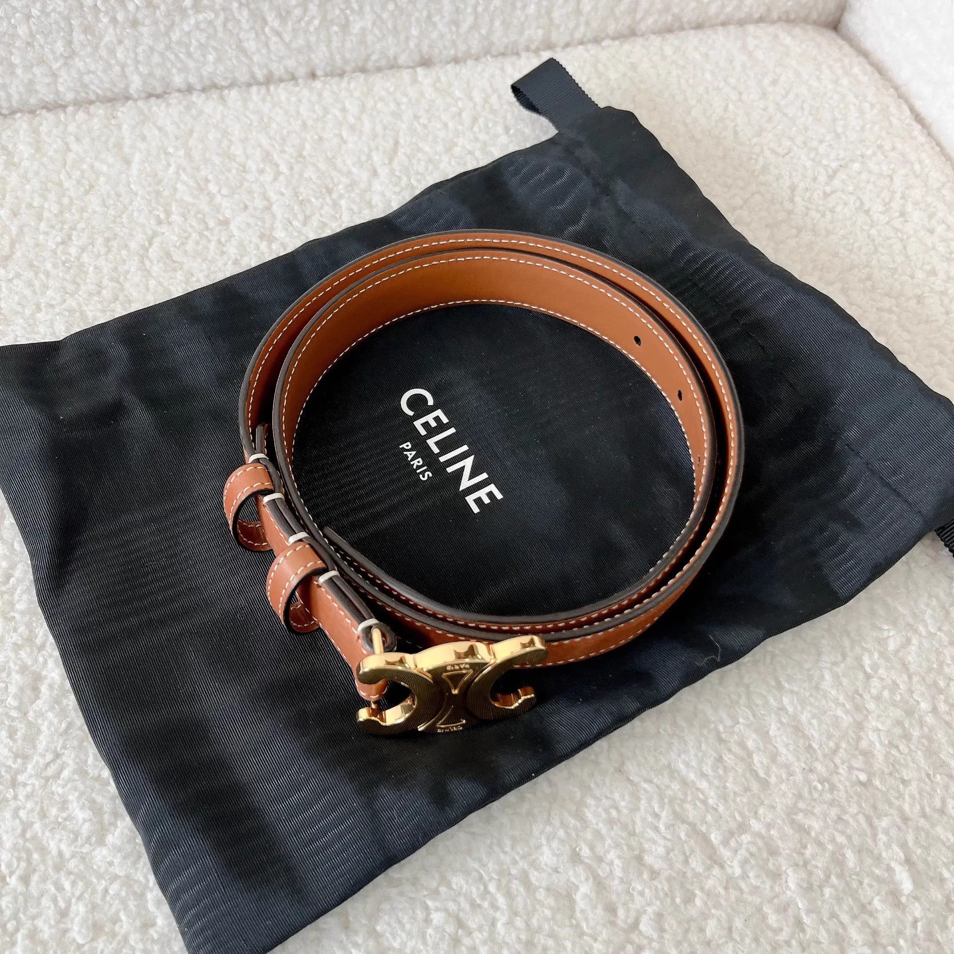 Celine Celine Triumph Belt Women's Brown 75 Size ONE SIZE - 3 Thumbnail