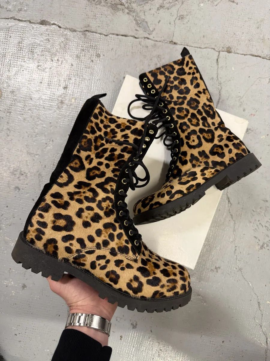 Moschino Moschino Leopard Pony Hair Ankle Boots Size US 9 / EU 42 - 1 Thumbnail