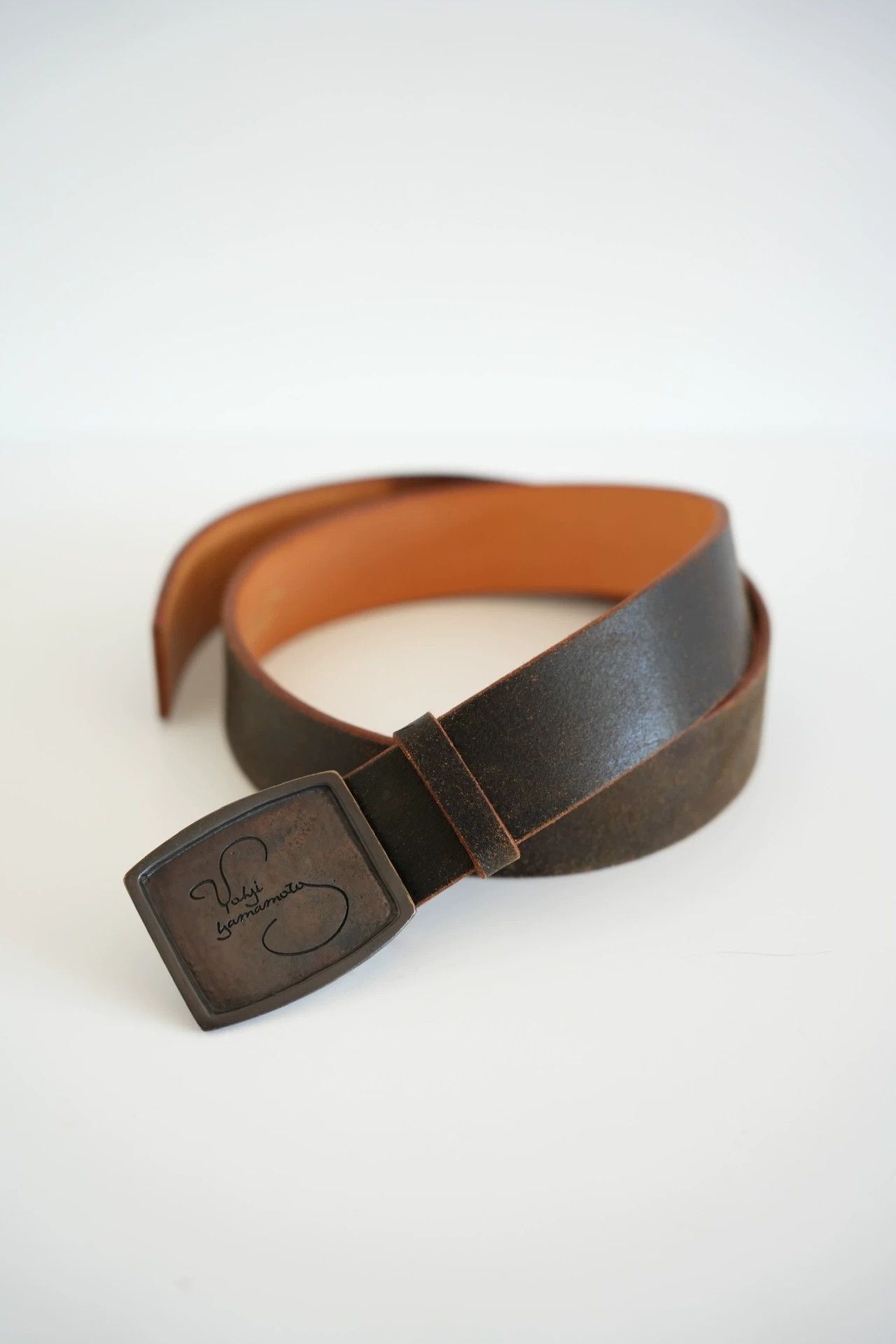 Yohji Yamamoto Yohji Yamamoto 07AW Signature Logo Leather Belt Size ONE SIZE - 1 Thumbnail