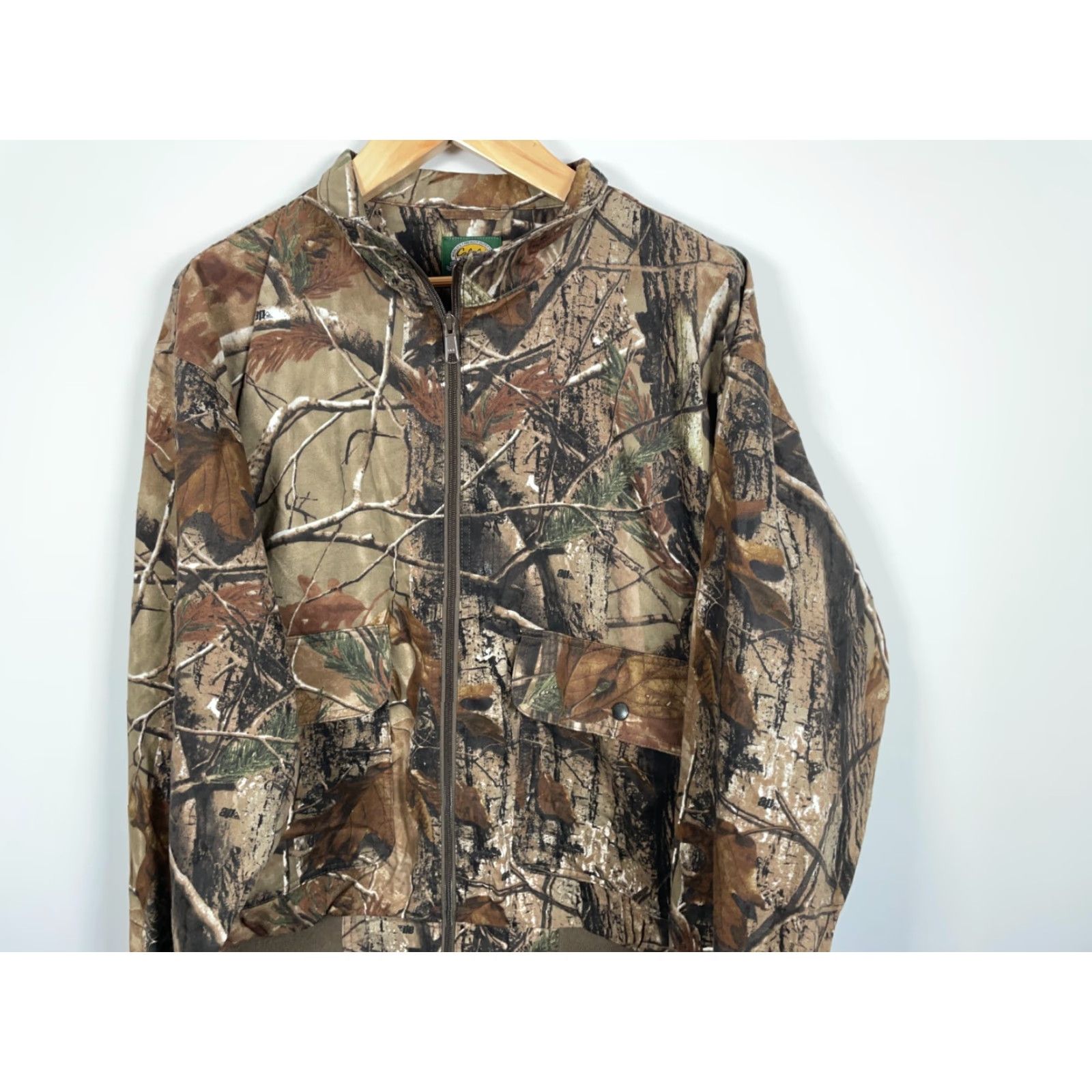 Vintage Cabela's Camo Zip Up Jacket Men's XL Green Camouflage Lightweight Cotton Blend Size US XL / EU 56 / 4 - 4 Thumbnail