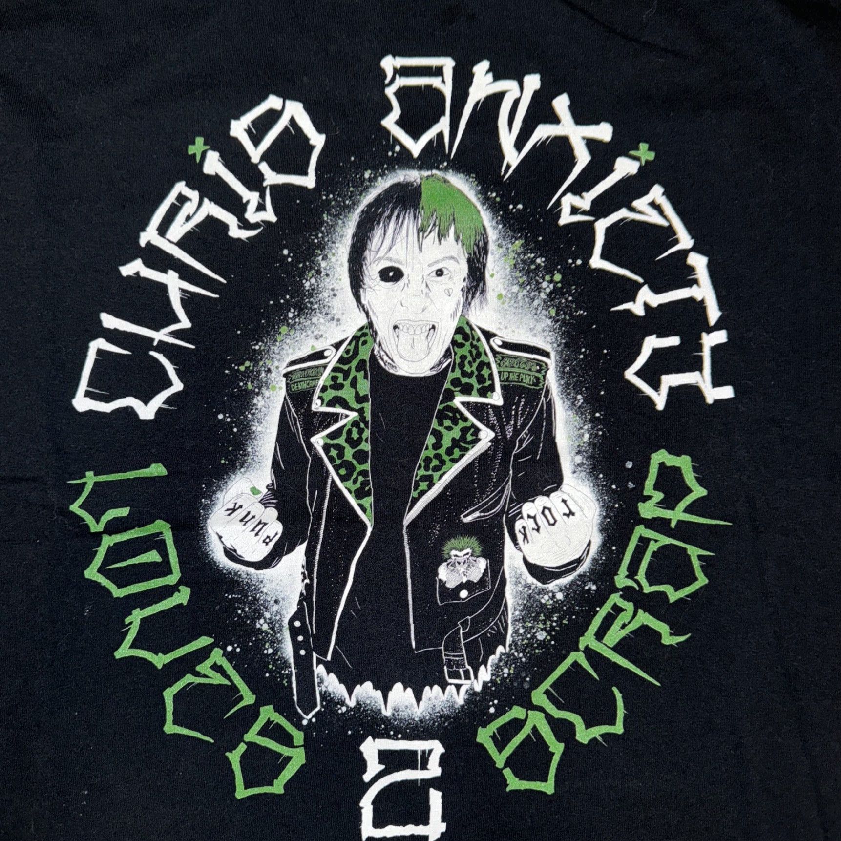 Vintage Chris Anxiety Loves 2 Scrap Punk Rock T-Shirt Black Large 21x27 Size US L / EU 52-54 / 3 - 2 Thumbnail