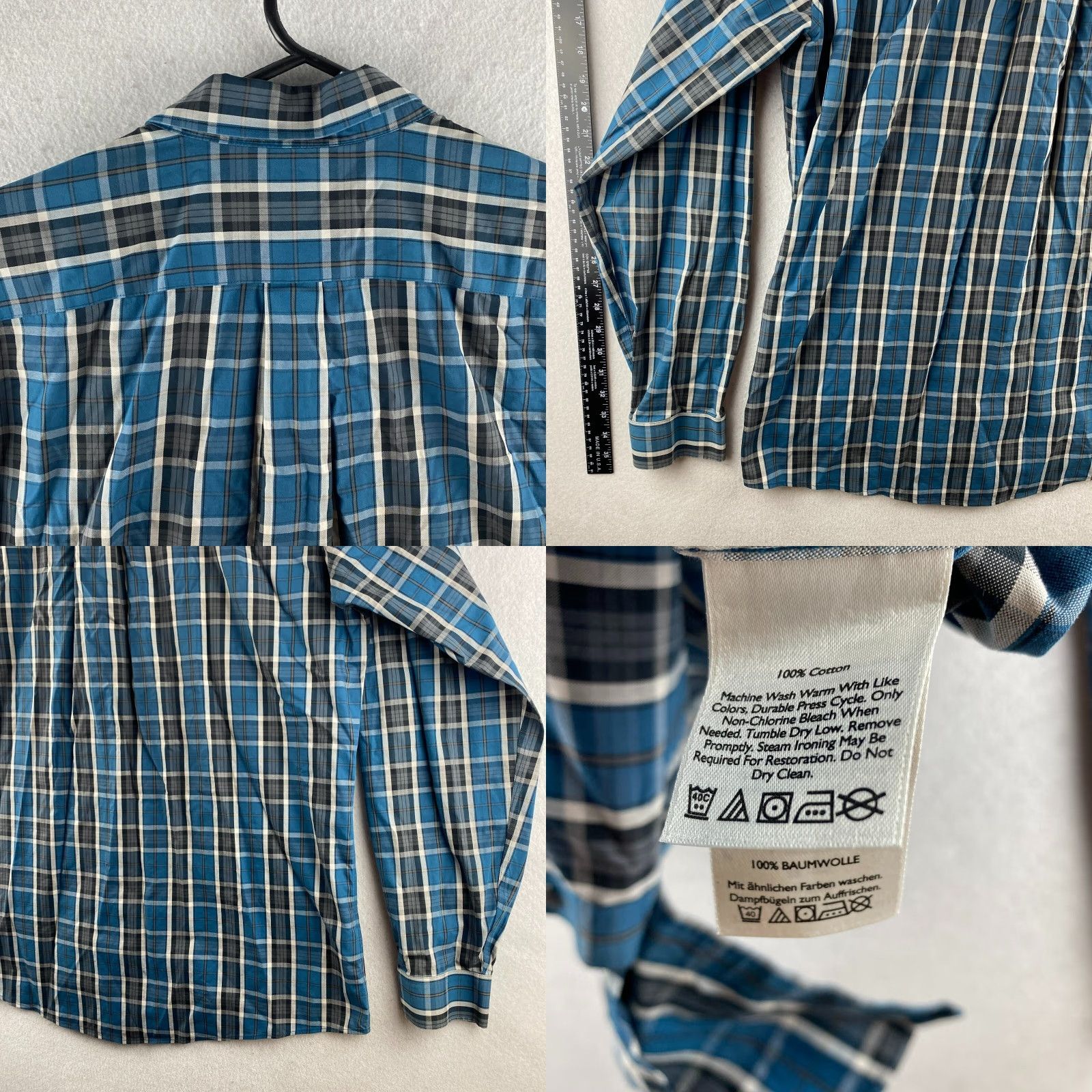 Eddie Bauer Eddie Bauer Button-Up Shirt Mens XL Tall Blue Plaid Wrinkle Free Classic Fit Size US XL / EU 56 / 4 - 10 Thumbnail