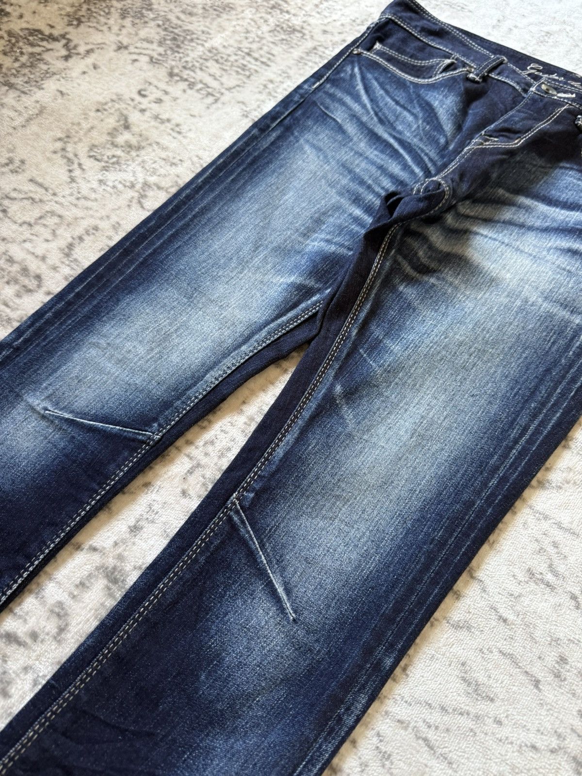Japanese Brand Gostar De Fuga Shadow Fade Wash Whiskers Skinny Jeans Size US 29 - 6 Thumbnail
