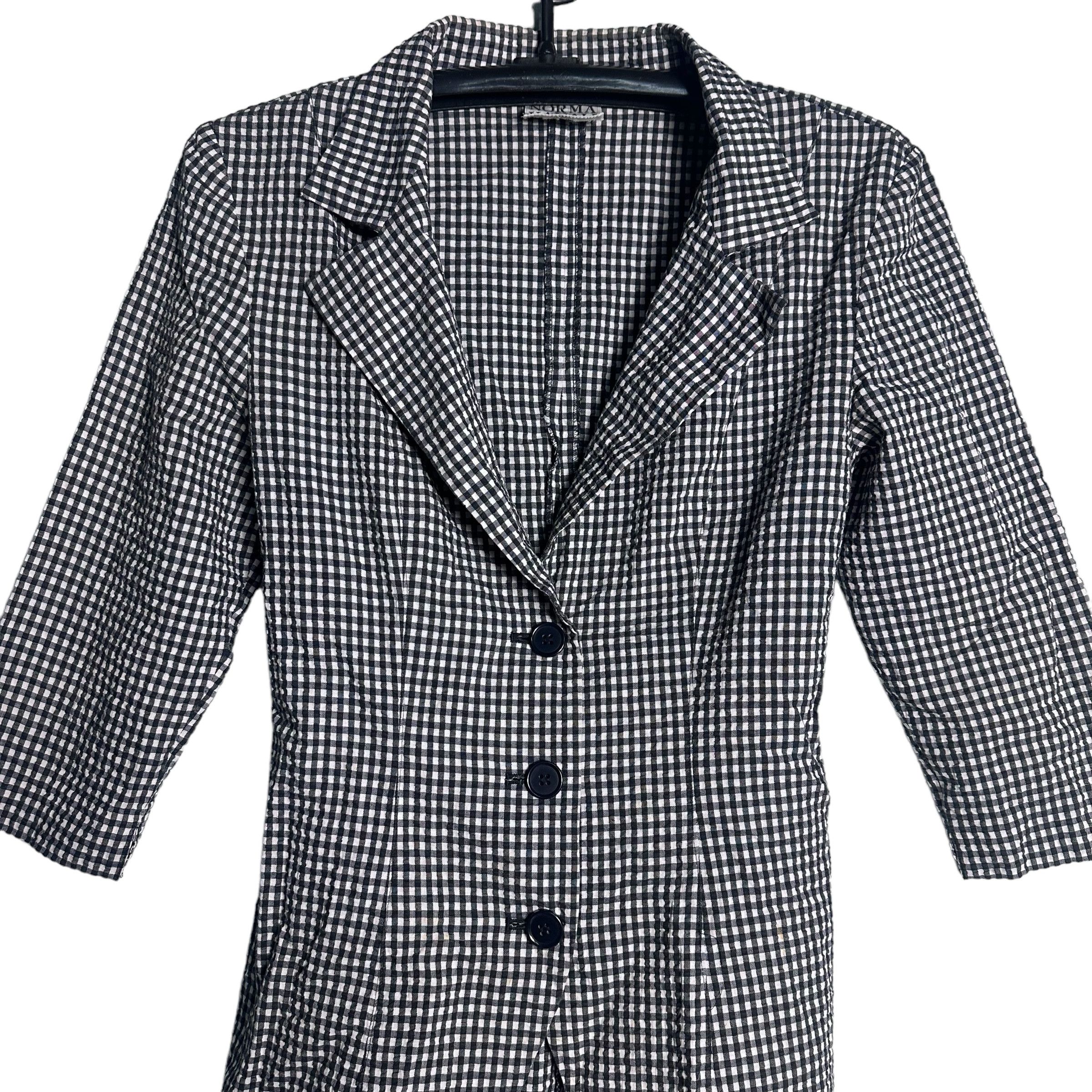Designer 🔥RARE🔥Norma Kamali Italian Designer Plaid Blazer Jacket Size ONE SIZE - 2 Thumbnail