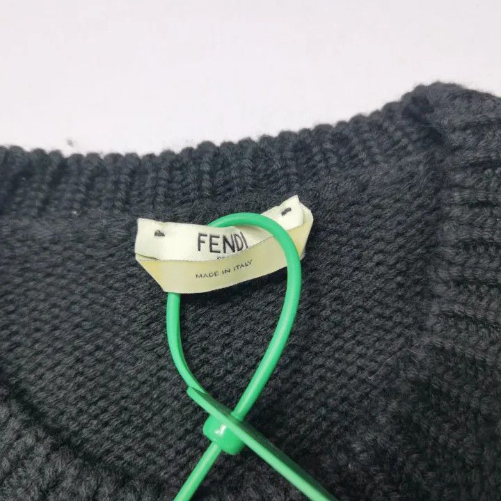 Fendi FENDI Black Knit Sweater with Logo -2507 Size US M / EU 48-50 / 2 - 2 Thumbnail