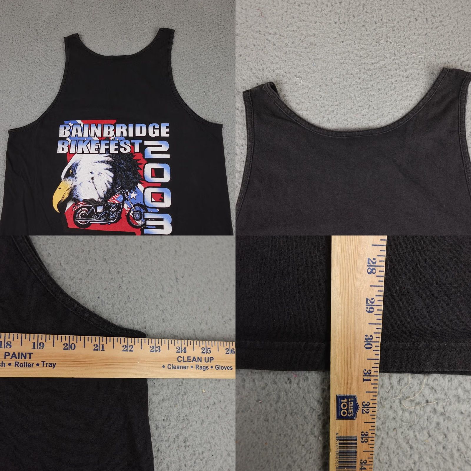 Hanes VINTAGE Hanes Tank Top Shirt Mens XL Black Sleeveless 2003 Eagle Biker Grunge USA Size US XL / EU 56 / 4 - 8 Thumbnail