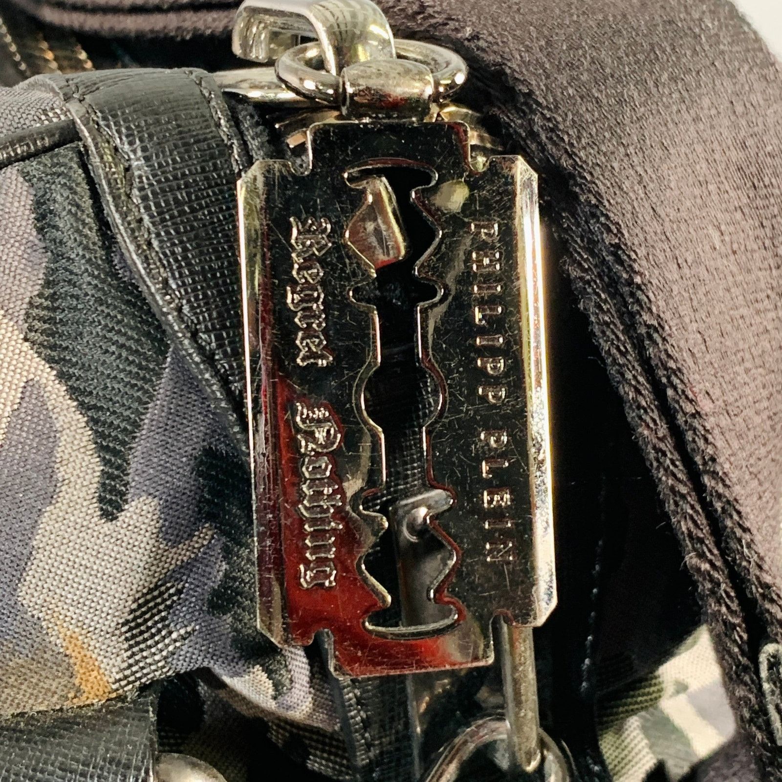 Philipp Plein PHILLIPP PLEIN Grey Camouflage Saffiano Leather Canvas Bag Size ONE SIZE - 5 Thumbnail