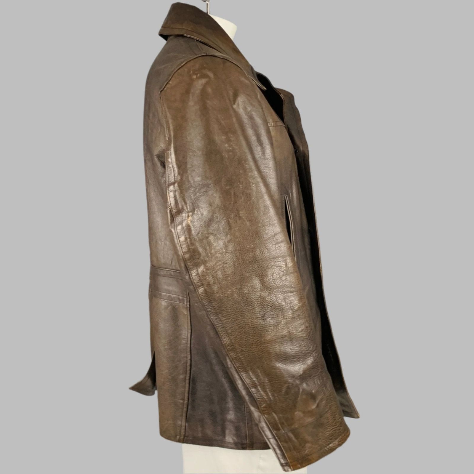 Ralph Lauren RRL by RALPH LAUREN Size XL Brown Leather Peacoat Size US XL / EU 56 / 4 - 2 Thumbnail