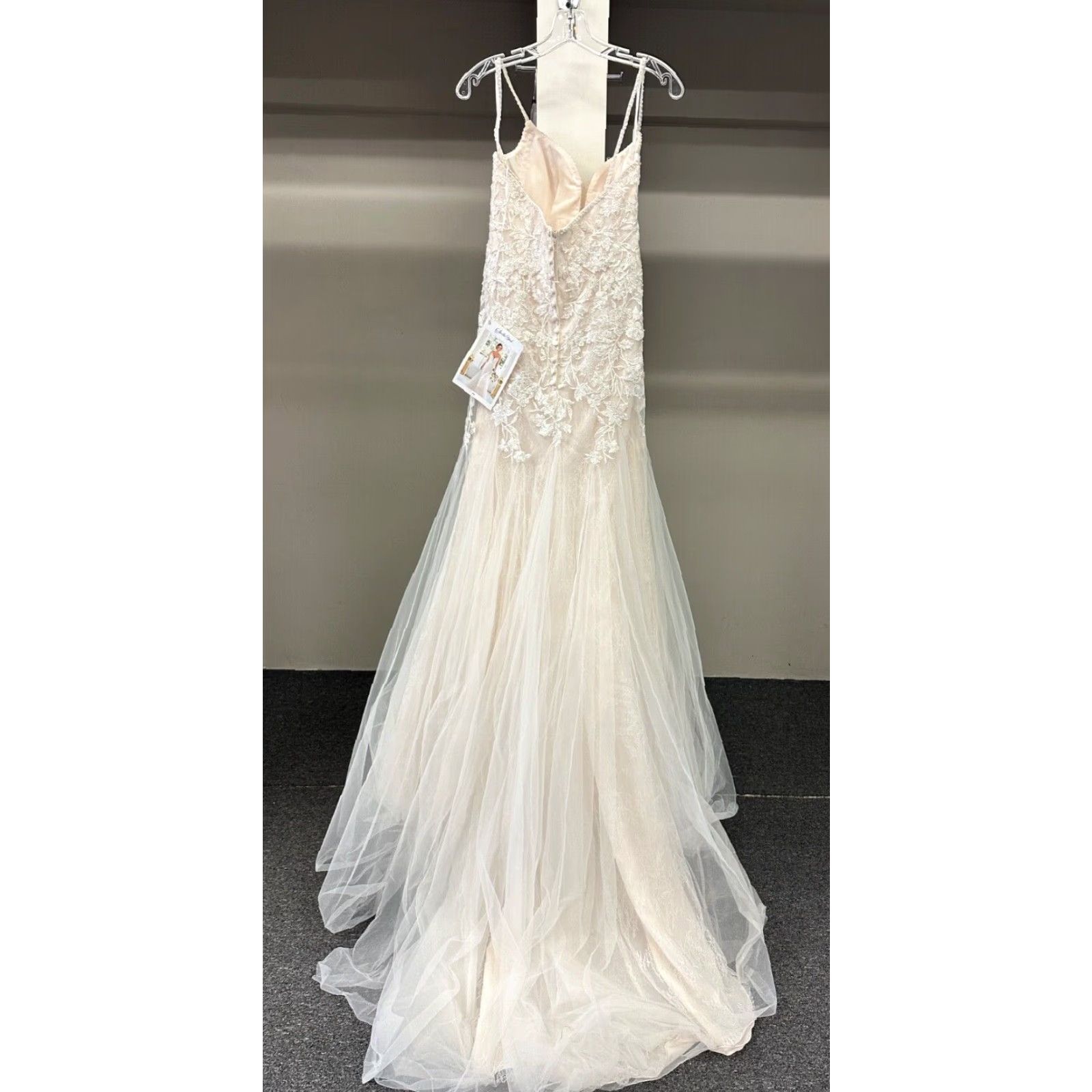 Vintage VINTAGE Stella York 6968 Floral Lace Mermaid Wedding Dress w/ Glitter Tulle 12 (SAMPLE) Size ONE SIZE - 7 Thumbnail