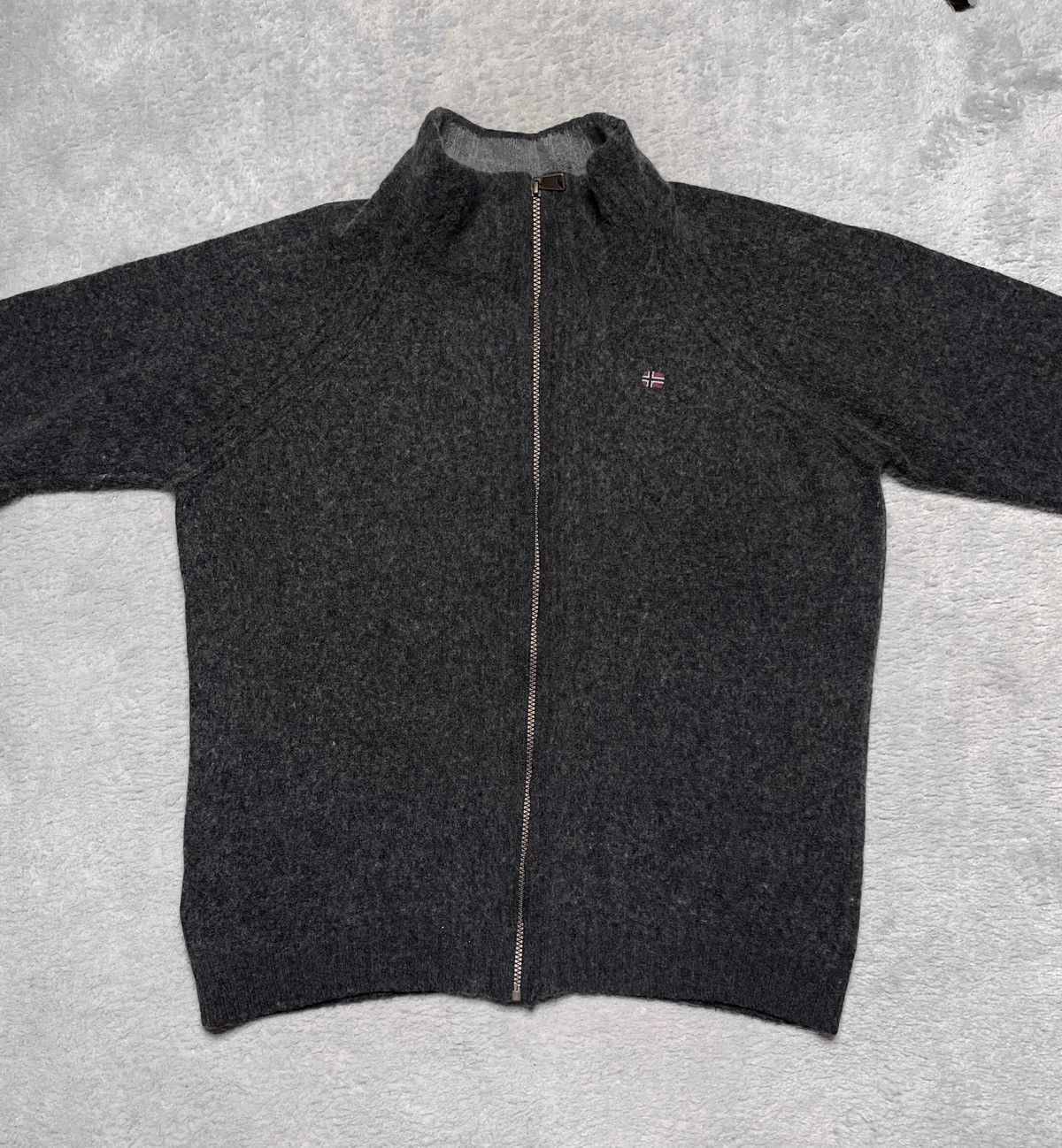 Napapijri Vintage Grey Basic Knit Sweater Zip Napapijri Outdoor Size US M / EU 48-50 / 2 - 2 Thumbnail