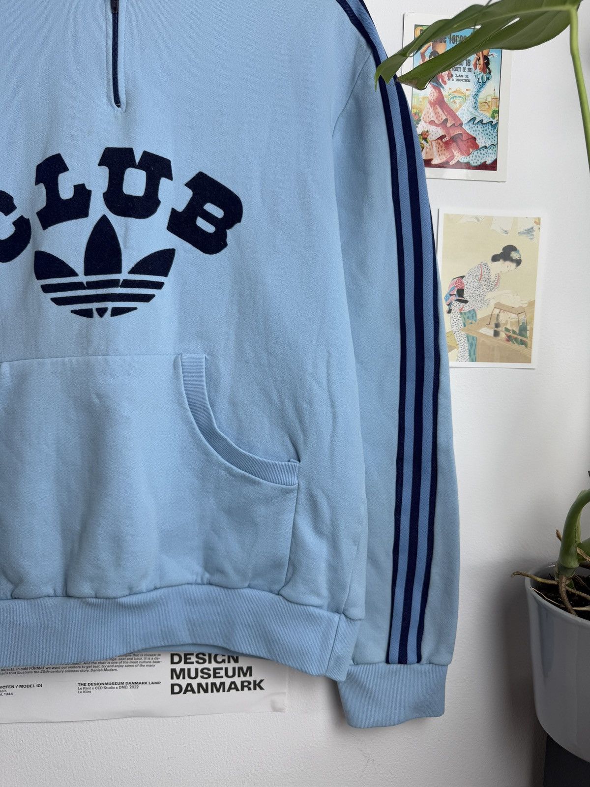 Adidas × Vintage VIntage 70s Adidas club babyblue boxy hoodie M blockcore y2k Size US M / EU 48-50 / 2 - 5 Thumbnail