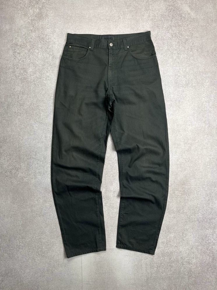 Versace × Vintage Vintage Versace Medusa Baggy Denim Jeans Y2K Flared 36 Size US 36 / EU 52 - 2 Thumbnail