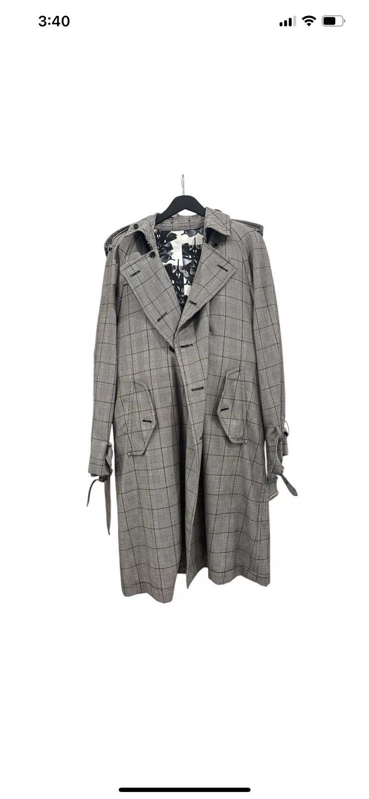 Comme des Garcons Homme Plus Comme Des Garçons Homme Plus Grey Houndstooth Trench Size US M / EU 48-50 / 2 - 1 Thumbnail