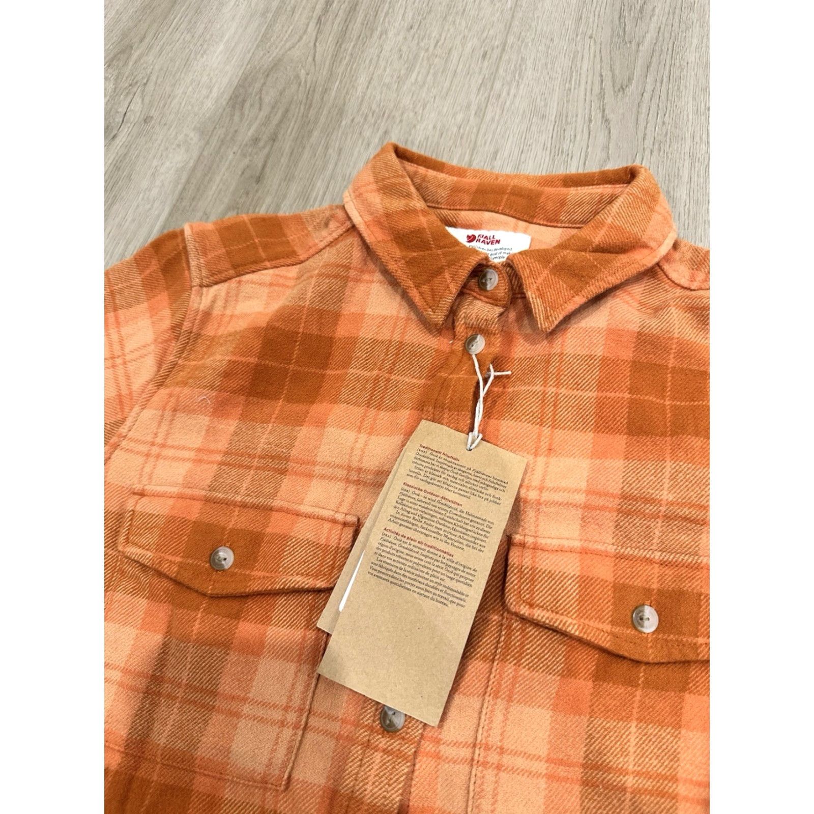 Vintage NWT Fjallraven Women's Ovik Heavy Flannel Shirt Long Sleeve Orange Plaid Size S Size S / US 4 / IT 40 - 6 Thumbnail