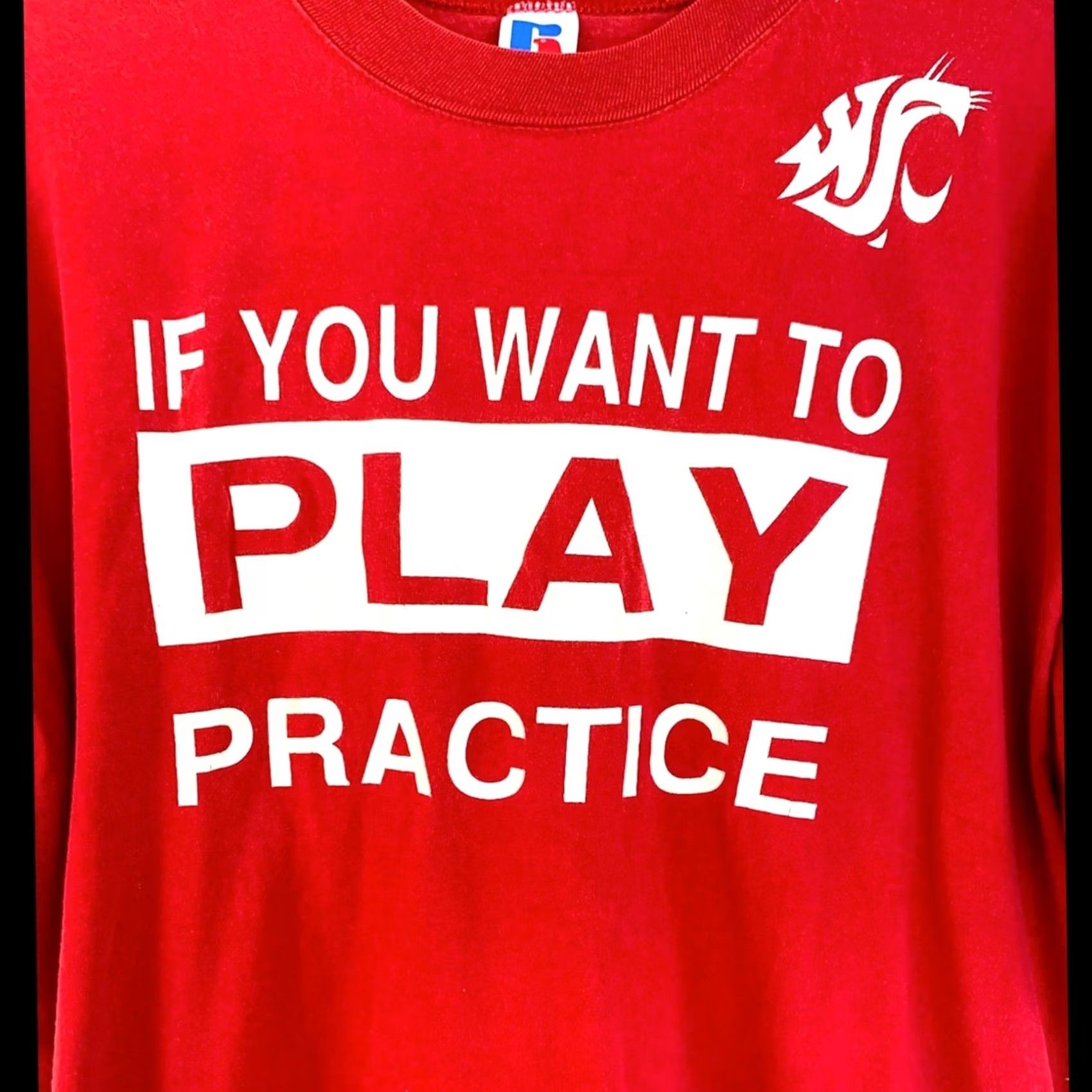 Russell Athletic VINTAGE Washington State Cougars Team Issued WORN Russell Athletic Drew Bledsoe Shirt XL Mens Red Size US XL / EU 56 / 4 - 3 Thumbnail