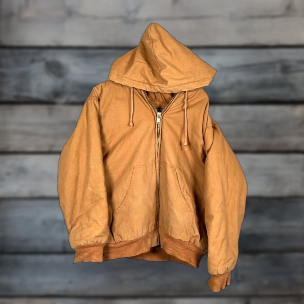 Vintage VINTAGE Edge Ten West Jacket Bomber Hoodie Zip Up Work Brown Brown CN Canvas Adult Large Mens Casual 90s Grunge Retro Size US L / EU 52-54 / 3 - 1 Thumbnail