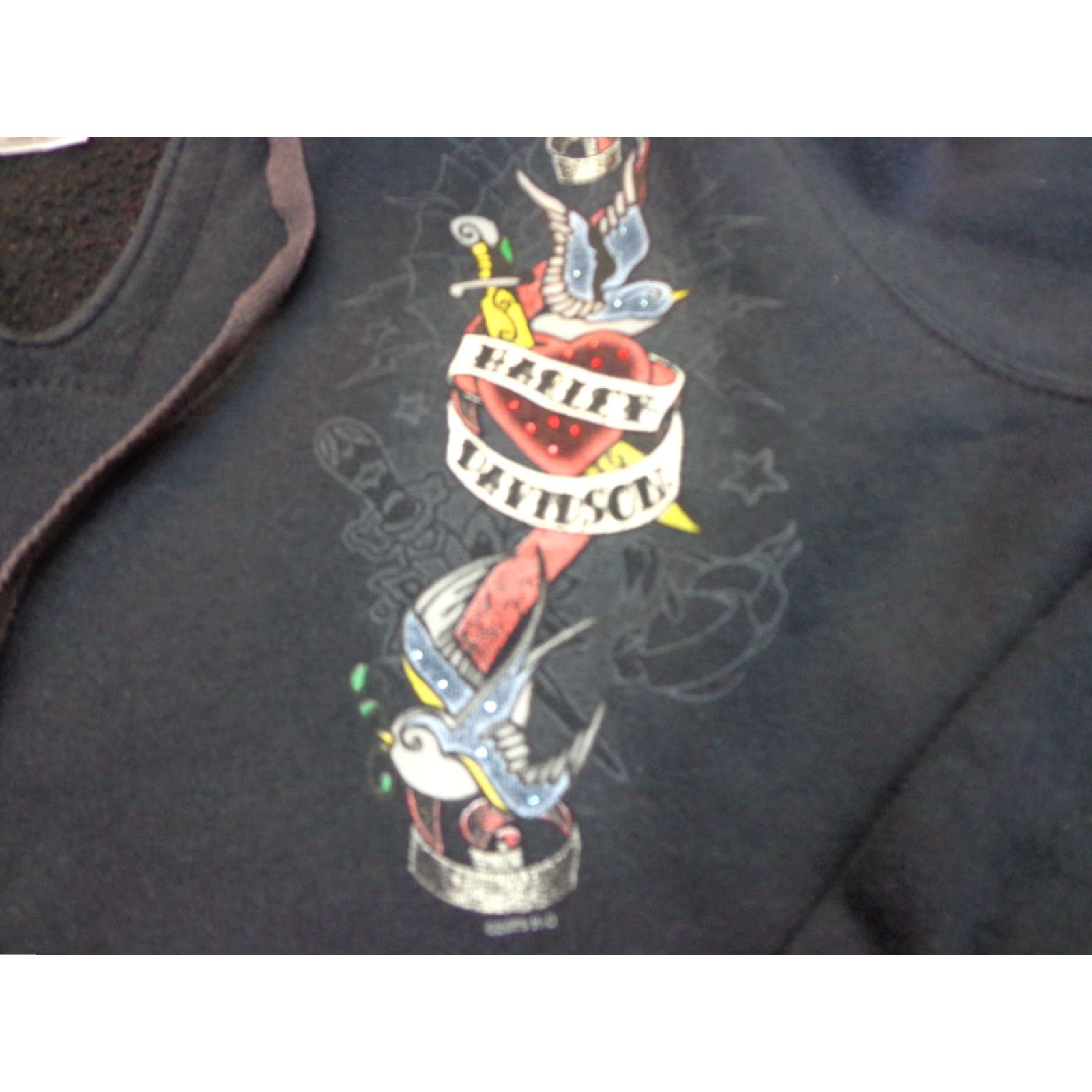Harley Davidson Harley-Davidson Hoodie Womens XL Long Sleeve Hooded Pullover Black Cotton Blend Logo Size XL / US 12-14 / IT 48-50 - 2 Thumbnail